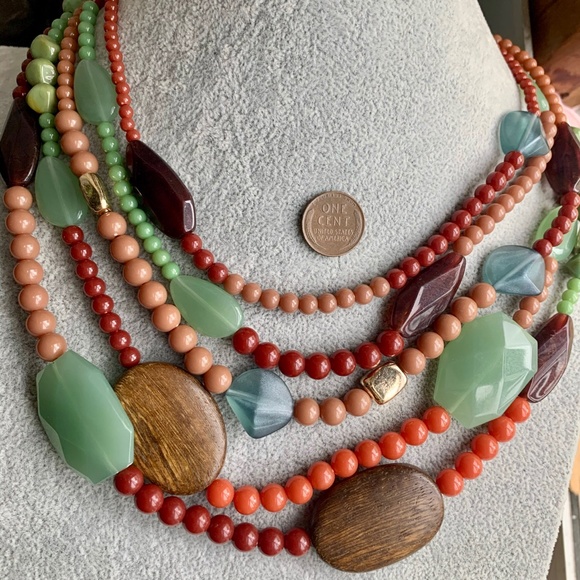 Premier Designs Limited Edition - Mid Mod Multi Strand Beaded Necklace - NWOT - Picture 4 of 6